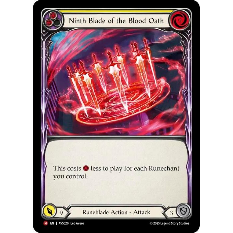 Image for Ninth Blade of the Blood Oath (Yellow) (AVS020) - Flesh and Blood TCG