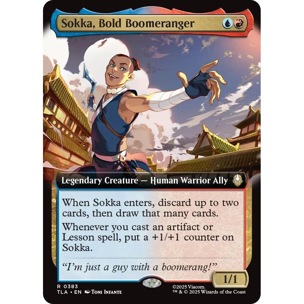 Image for Sokka, Bold Boomeranger (Extended Art) (383) (TLA) - Magic: The Gathering