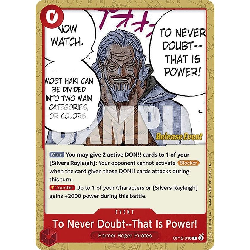 Image for To Never Doubt--That Is Power! (OP12-016) (OP12 RE) - One Piece Card Game