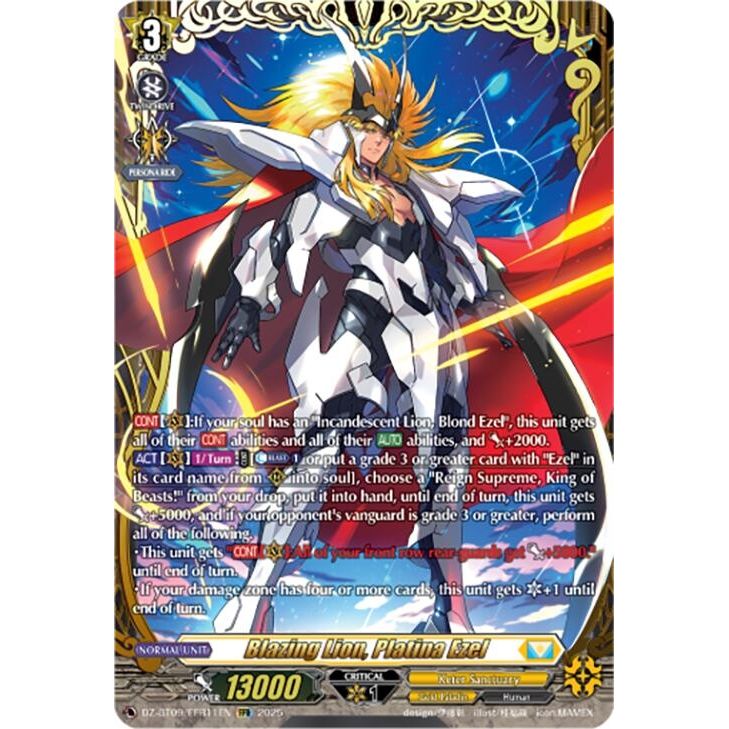 Image for Blazing Lion, Platina Ezel (FFR) (DZ-BT09/FFR11EN) (DZ-BT09) - Cardfight Vanguard