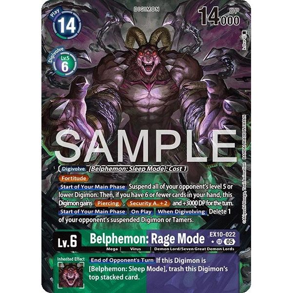 Image for Belphemon: Rage Mode (Alternate Art) (EX10-022 SR) (EX10) - Digimon Card Game