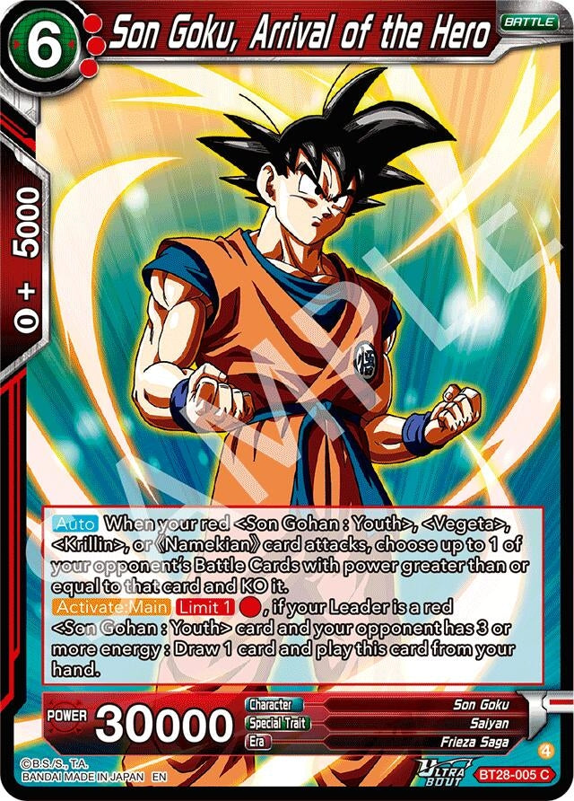 Image for Son Goku, Arrival of the Hero (BT28-005) (BT28) - Dragon Ball Super: Masters