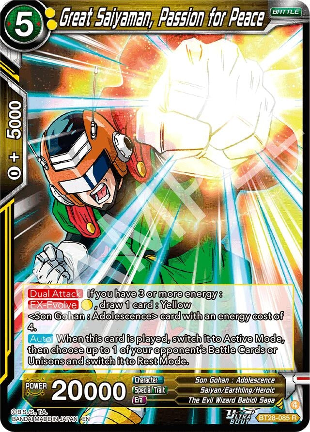 Image for Great Saiyaman, Passion for Peace (BT28-085) (BT28) - Dragon Ball Super: Masters