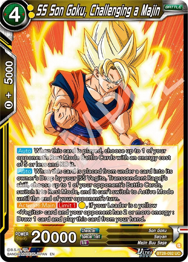 Image for SS Son Goku, Challenging a Majin (BT28-092) (BT28) - Dragon Ball Super: Masters