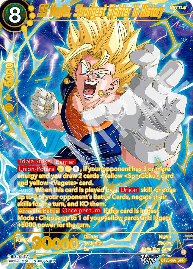 Image for SS Vegito, Strongest Fighter in History (SPR) (BT28-097) (BT28) - Dragon Ball Super: Masters