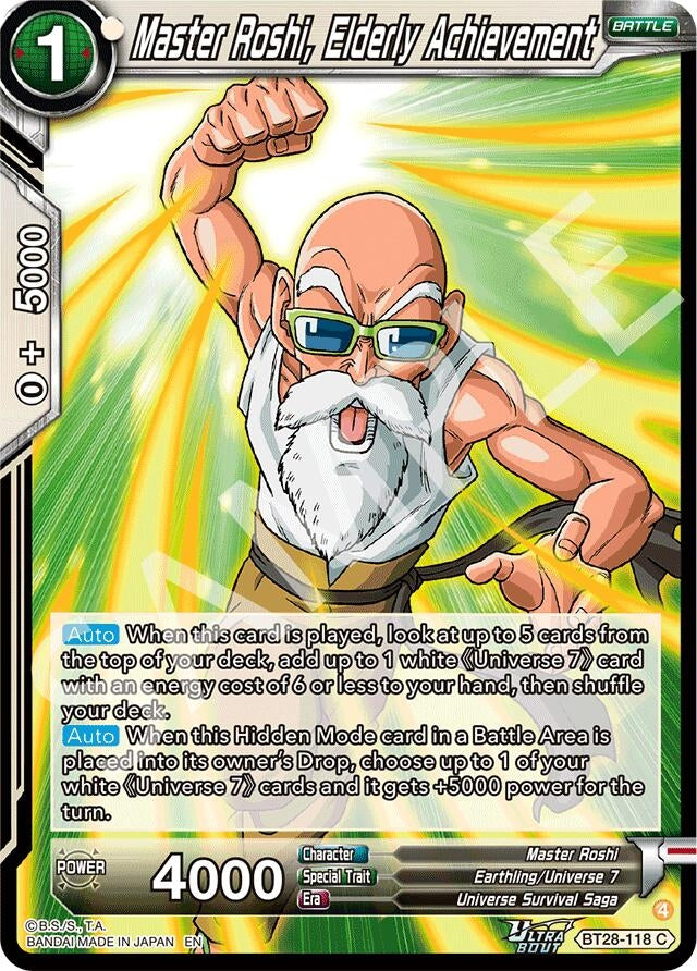 Image for Master Roshi, Elderly Achievement (BT28-118) (BT28) - Dragon Ball Super: Masters