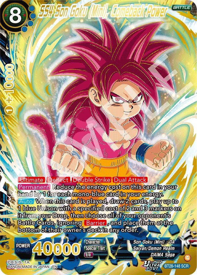 Image for SS4 Son Goku (Mini), Comeback Power (BT28-148) (BT28) - Dragon Ball Super: Masters