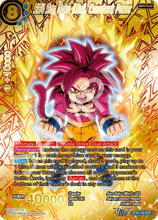 Image for SS4 Son Goku (Mini), Comeback Power (GDR) (BT28-148) (BT28) - Dragon Ball Super: Masters