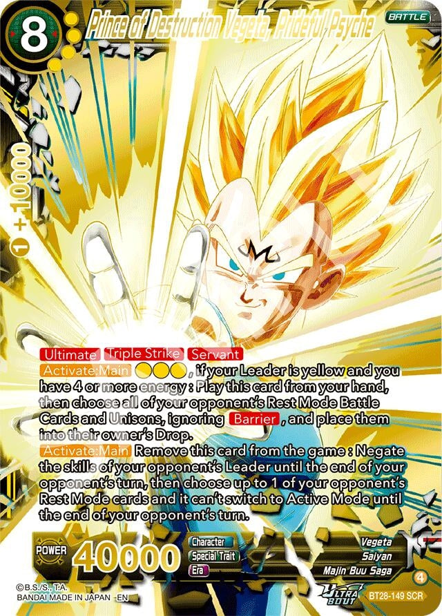 Image for Prince of Destruction Vegeta, Prideful Psyche (BT28-149) (BT28) - Dragon Ball Super: Masters