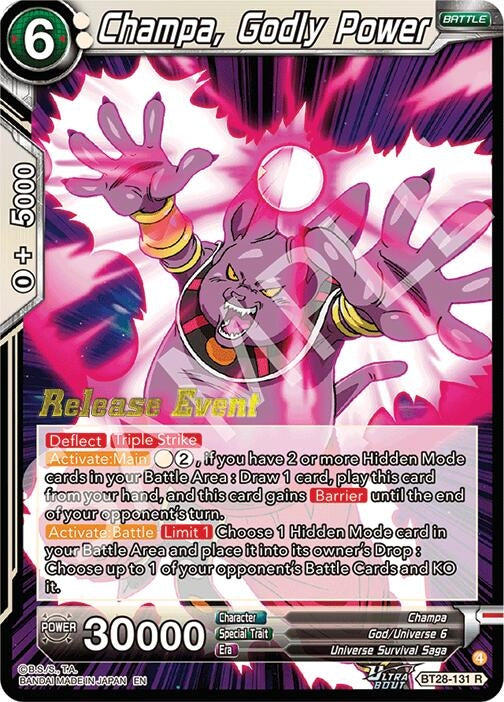 Image for Champa, Godly Power (BT28-131) (BT28_PR) - Dragon Ball Super: Masters