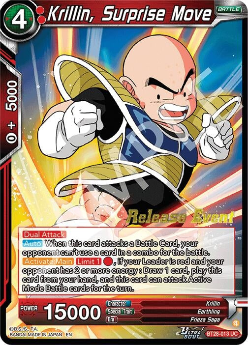 Image for Krillin, Surprise Move (BT28-013) (BT28_PR) - Dragon Ball Super: Masters