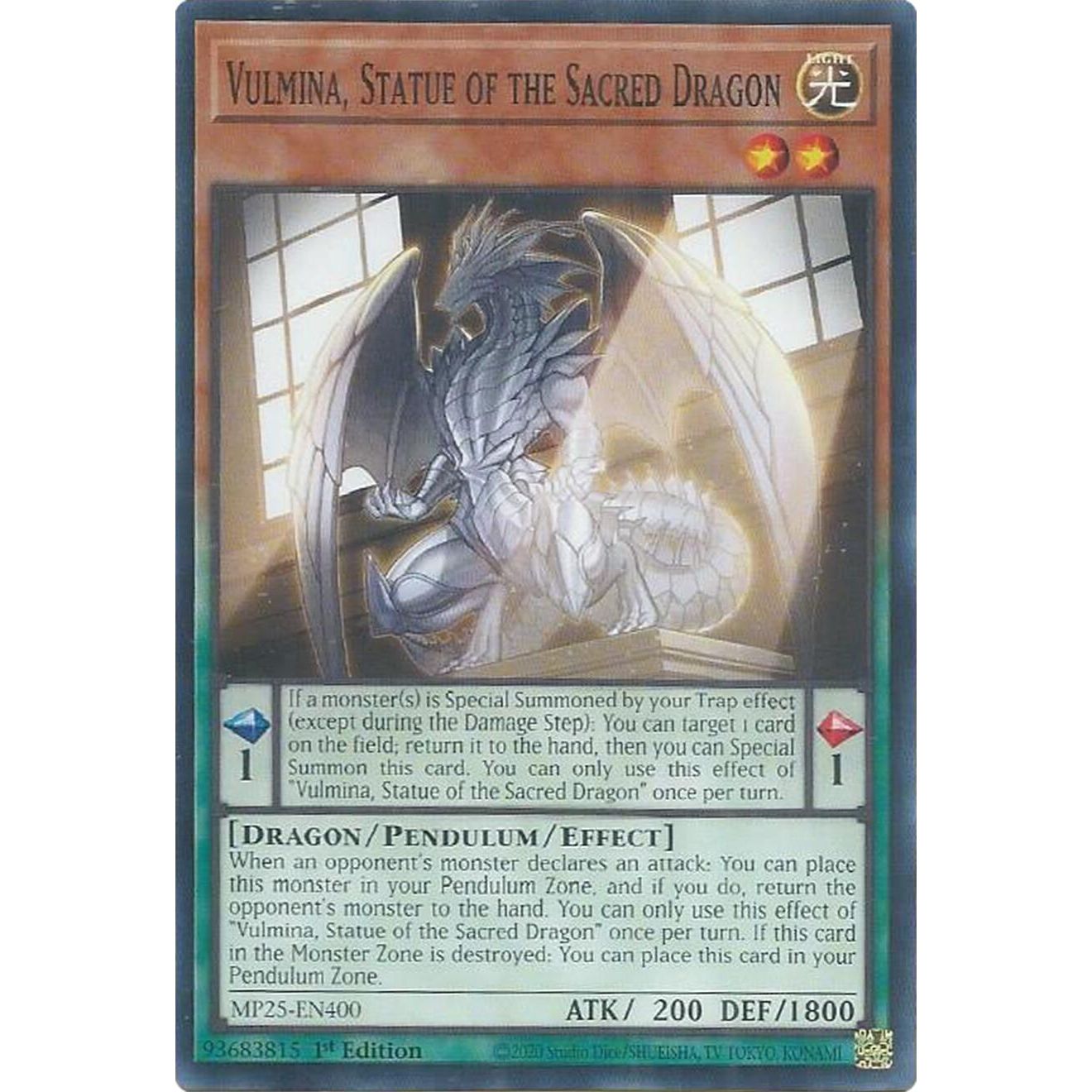 Image for Vulmina, Statue of the Sacred Dragon (MP25-EN400) (MP25) - YuGiOh
