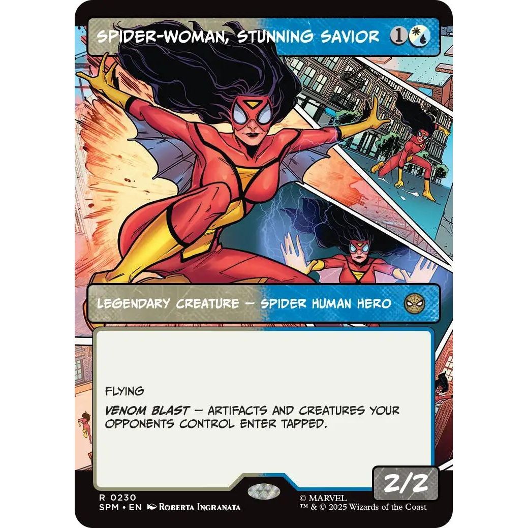 Image for Spider-Woman, Stunning Savior (Borderless) (230) (SPM) - Magic: The Gathering