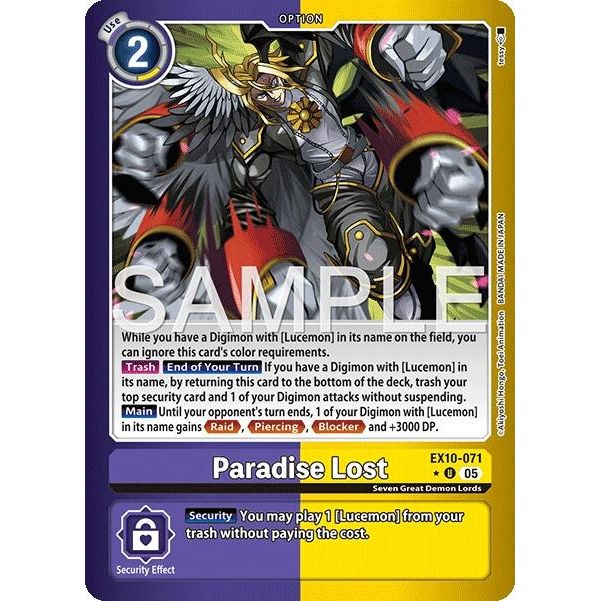 Image for Paradise Lost (Limited Foil) (EX10-071 U) (EX10) - Digimon Card Game