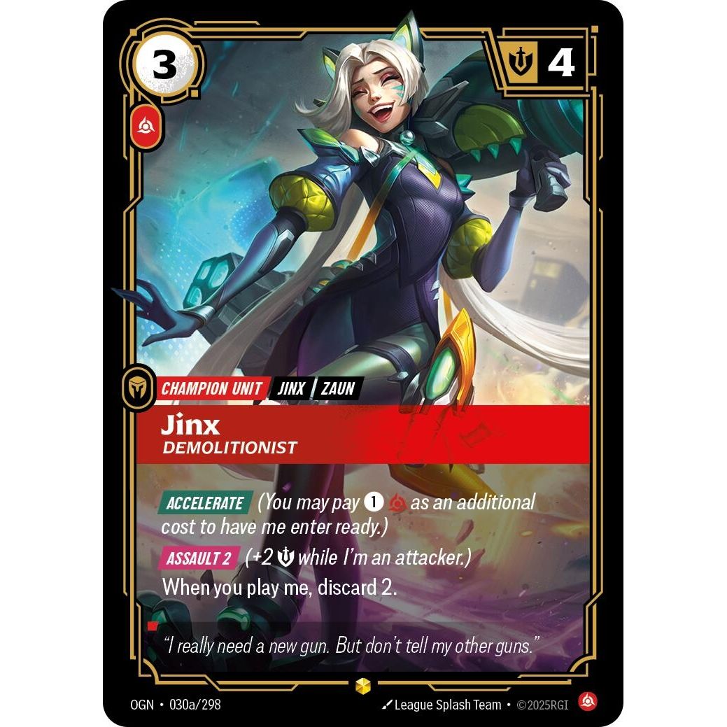 Image for Jinx - Demolitionist (Alternate Art) (030a/298) (OGN) - Riftbound: League of Legends Trading Card Game