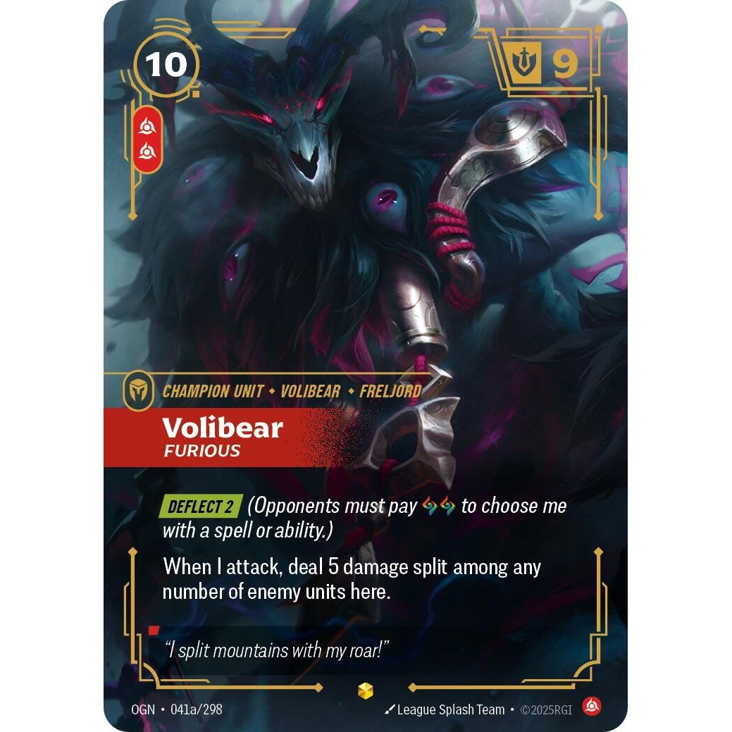 Image for Volibear - Furious (Alternate Art) (041a/298) (OGN) - Riftbound: League of Legends Trading Card Game