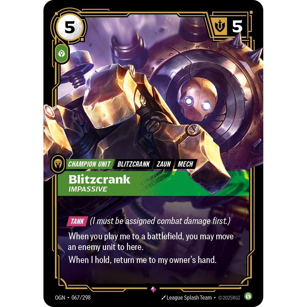 Image for Blitzcrank - Impassive (067/298) (OGN) - Riftbound: League of Legends Trading Card Game