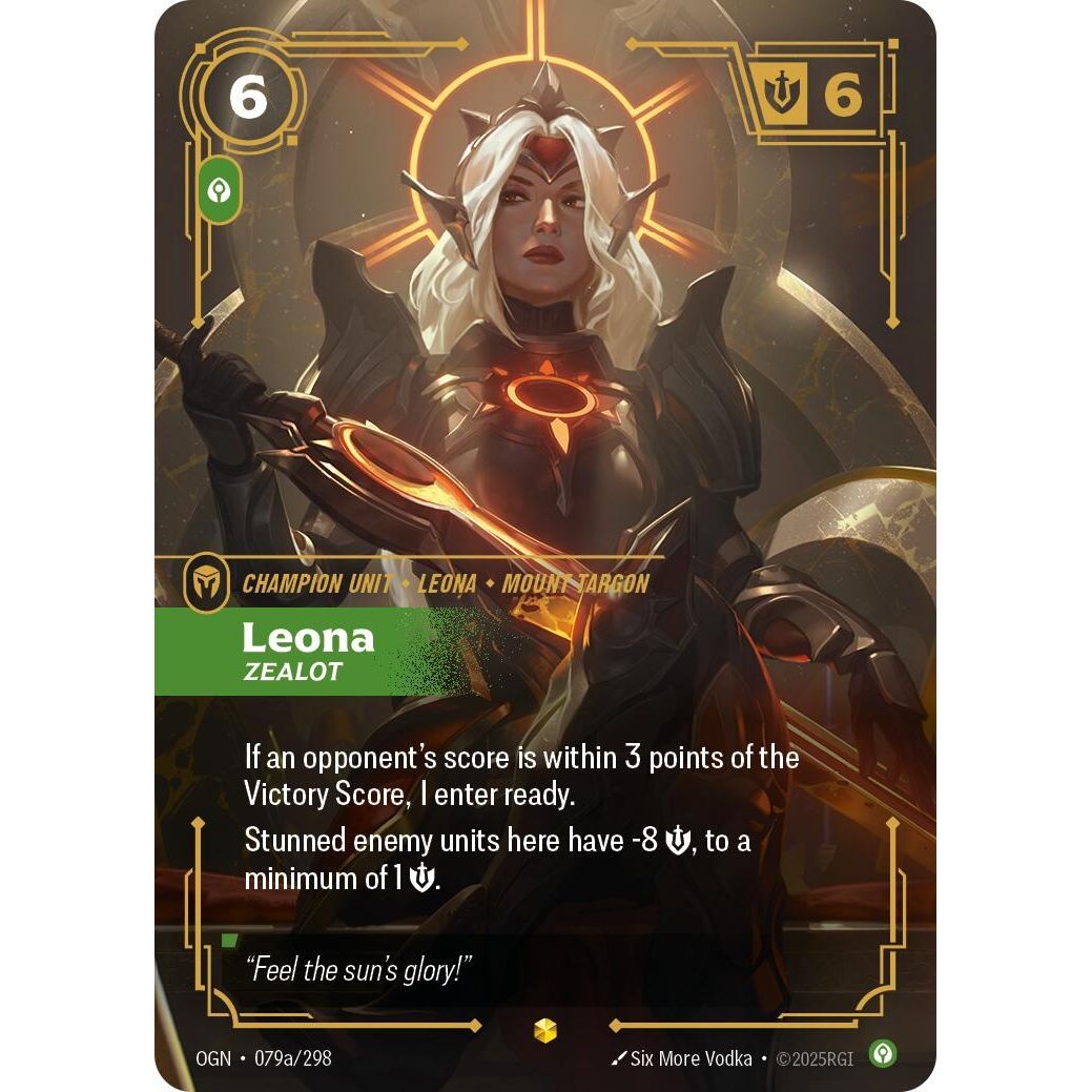 Image for Leona - Zealot (Alternate Art) (079a/298) (OGN) - Riftbound: League of Legends Trading Card Game