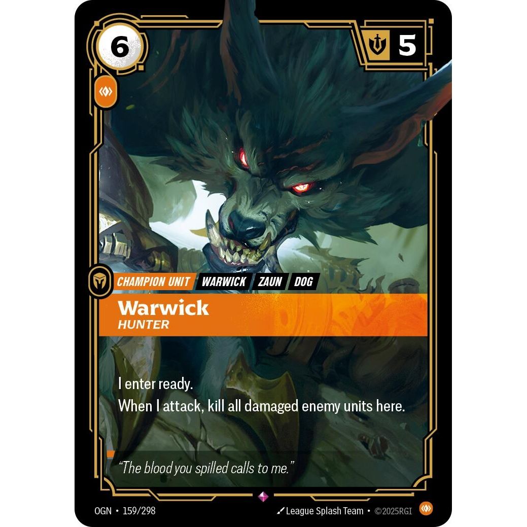 Image for Warwick - Hunter (159/298) (OGN) - Riftbound: League of Legends Trading Card Game