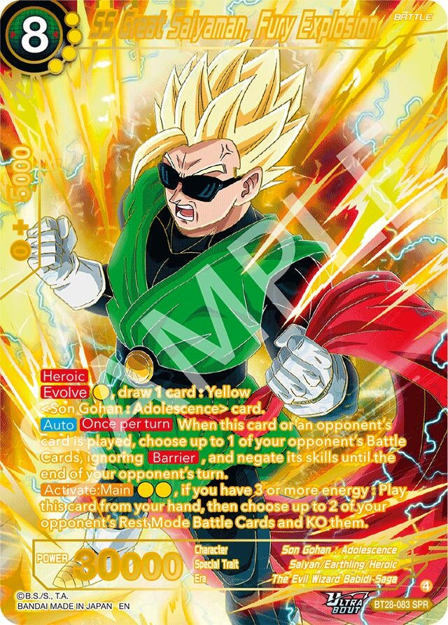 Image for SS Great Saiyaman, Fury Explosion (SPR) (BT28-083) (BT28) - Dragon Ball Super: Masters