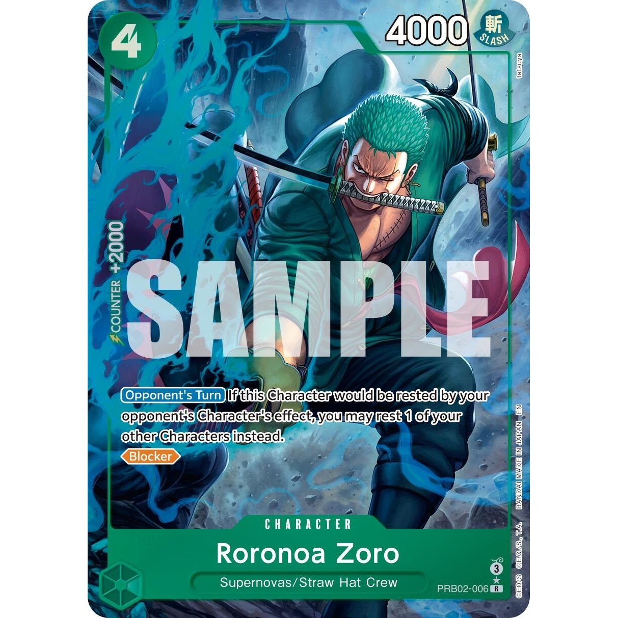 Image for Roronoa Zoro - PRB02-006 (Alternate Art) (PRB02-006) (PRB-02) - One Piece Card Game