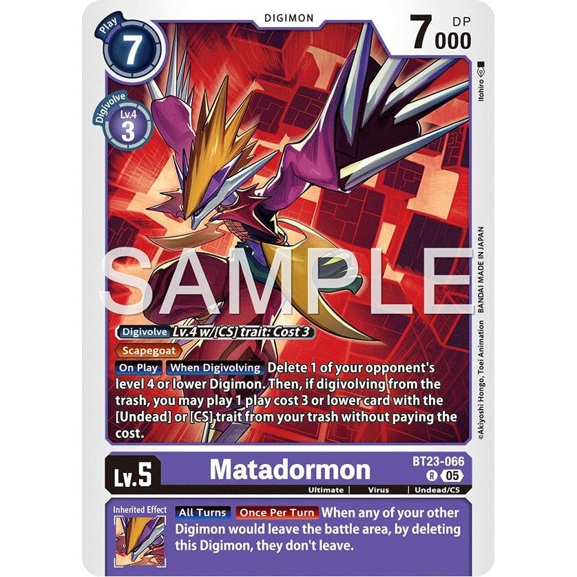 Image for Matadormon (BT23-066 R) (BT-23) - Digimon Card Game