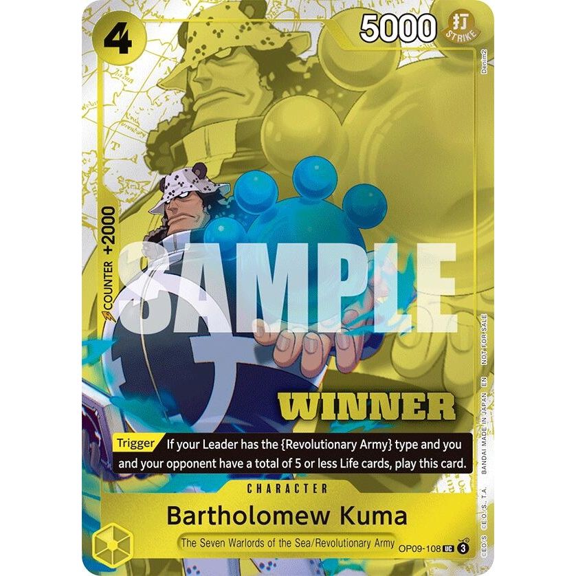 Image for Bartholomew Kuma (Winner Pack 2025 Vol. 4) (OP09-108) (OP-PR) - One Piece Card Game