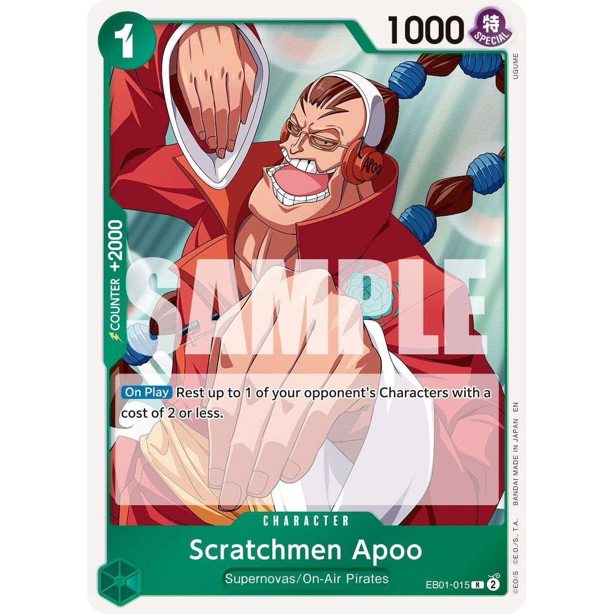 Image for Scratchmen Apoo - EB01-015 (Reprint) (EB01-015) (PRB-02) - One Piece Card Game