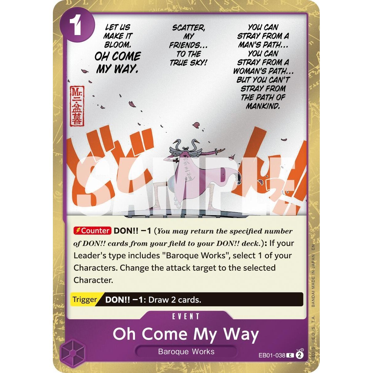 Image for Oh Come My Way (Pirate Foil) (EB01-038) (PRB-02) - One Piece Card Game