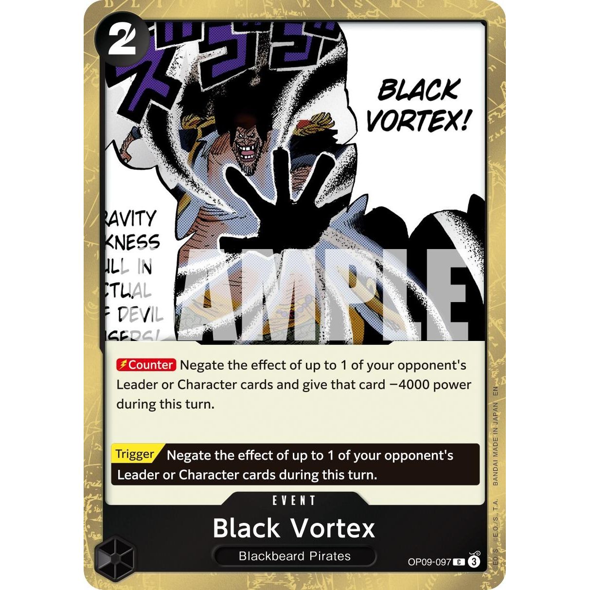 Image for Black Vortex (Pirate Foil) (OP09-097) (PRB-02) - One Piece Card Game