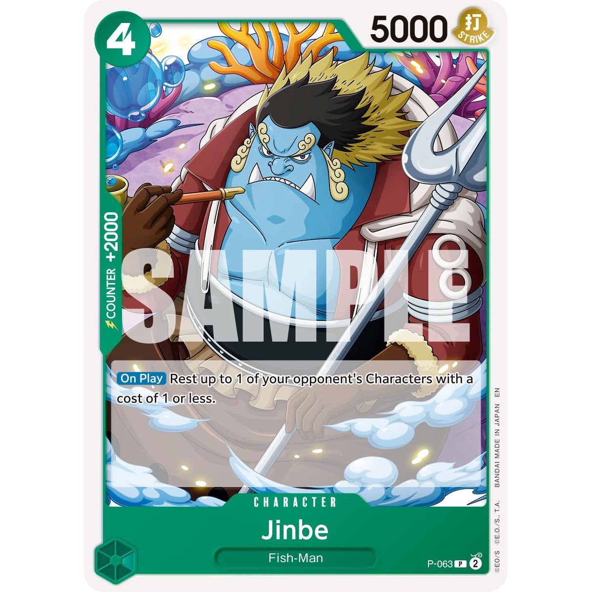 Image for Jinbe - P-063 (Reprint) (P-063) (PRB-02) - One Piece Card Game