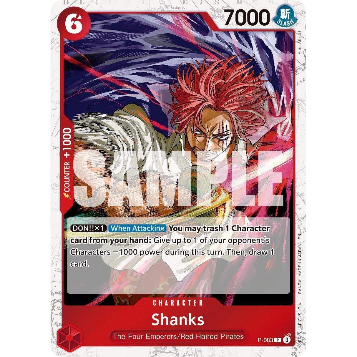 Image for Shanks - P-083 (Pirate Foil) (P-083) (PRB-02) - One Piece Card Game