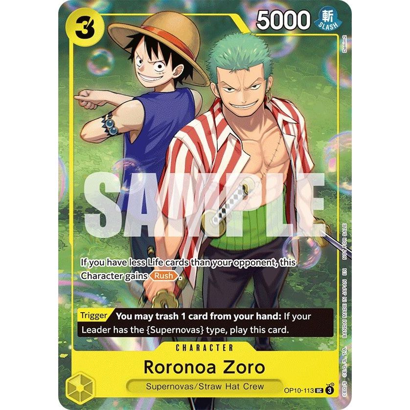 Image for Roronoa Zoro (Learn Together Deck Set - Set Sail Event) (OP10-113) (OP-PR) - One Piece Card Game