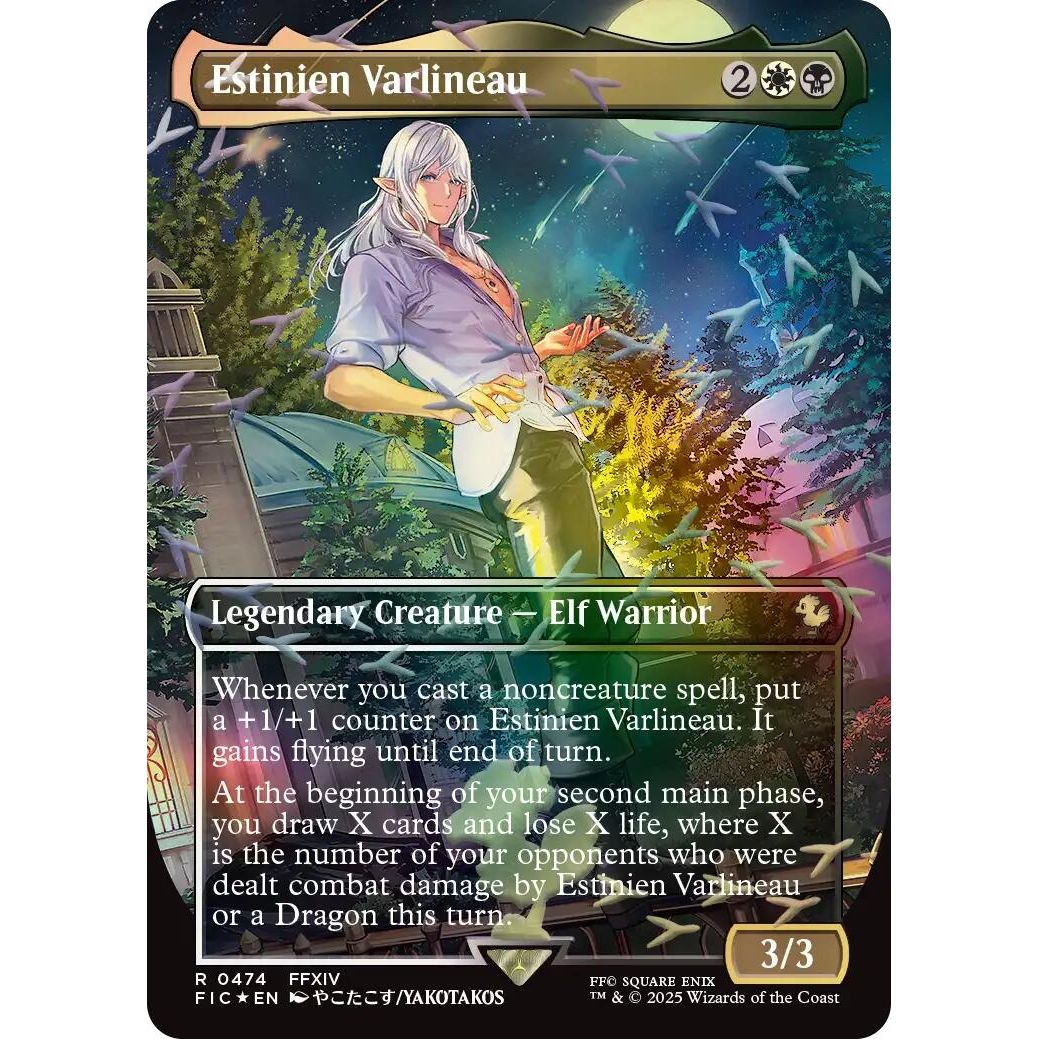 Image for Estinien Varlineau (Borderless) (Chocobo Track Foil) (474) (FIC) - Magic: The Gathering