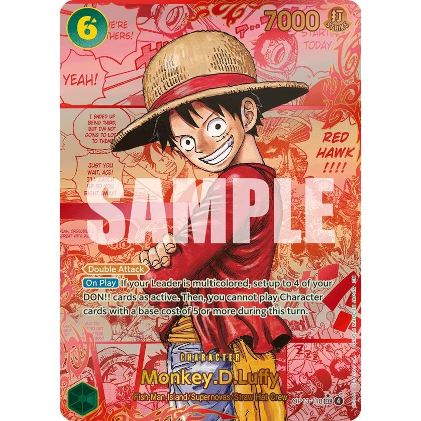 Image for Monkey.D.Luffy (118) (Red Super Alternate Art) (OP13-118) (OP13) - One Piece Card Game