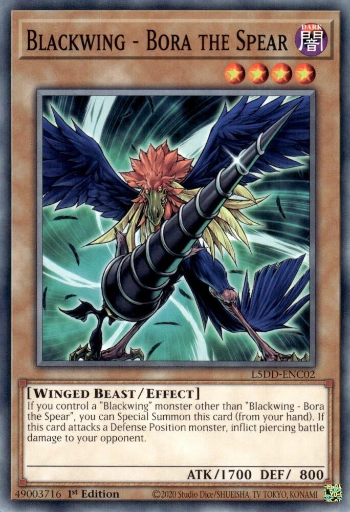 Image for Blackwing - Bora the Spear (L5DD-ENC02) (L5DD) - YuGiOh