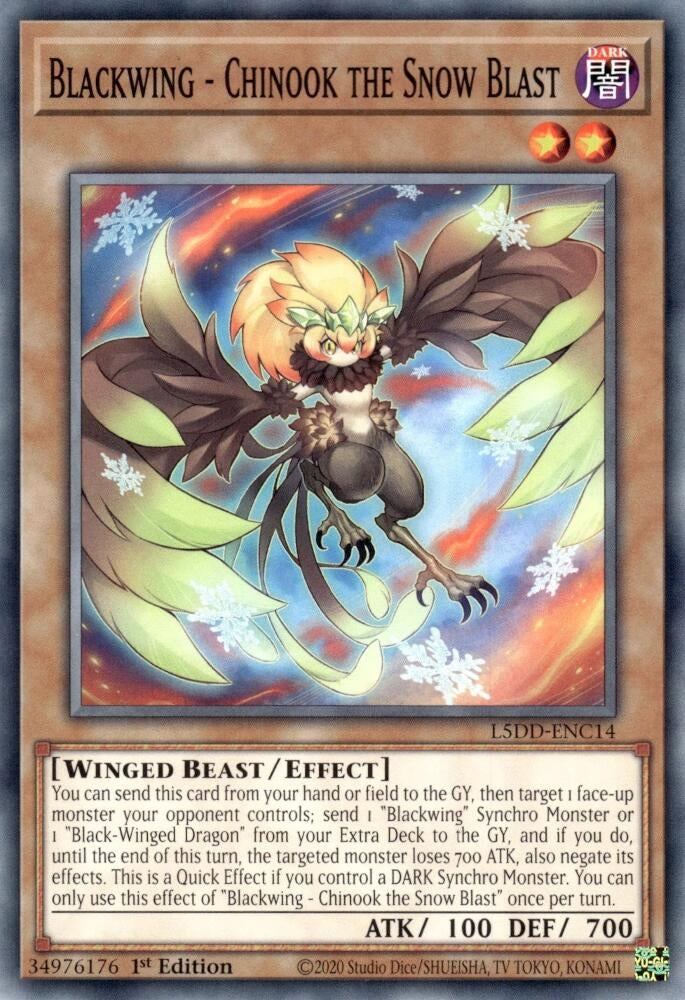 Image for Blackwing - Chinook the Snow Blast (L5DD-ENC14) (L5DD) - YuGiOh