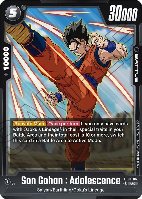 Image for Son Gohan : Adolescence - FB08-107 (FB08-107) (FB08) - Dragon Ball Super: Fusion World