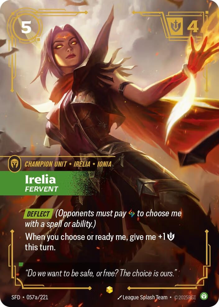 Image for Irelia, Fervent (Alternate Art) (057a/221) (SFD) - Riftbound: League of Legends Trading Card Game