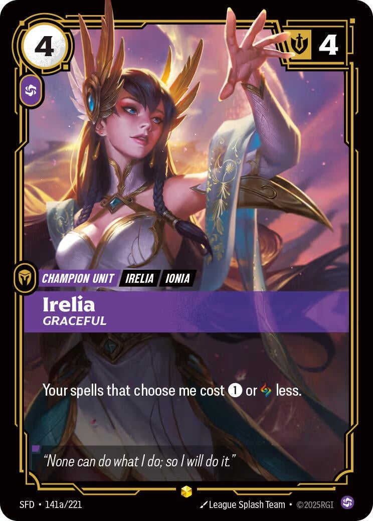 Image for Irelia, Graceful (Alternate Art) (141a/221) (SFD) - Riftbound: League of Legends Trading Card Game