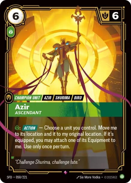 Image for Azir, Ascendant (050/221) (SFD) - Riftbound: League of Legends Trading Card Game