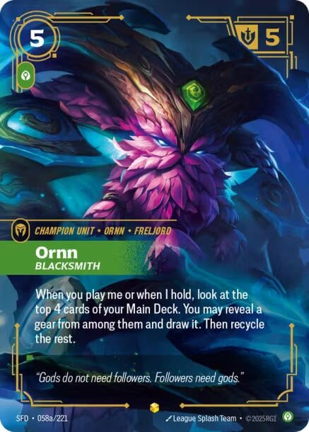 Image for Ornn, Blacksmith (Alternate Art) (058a/221) (SFD) - Riftbound: League of Legends Trading Card Game