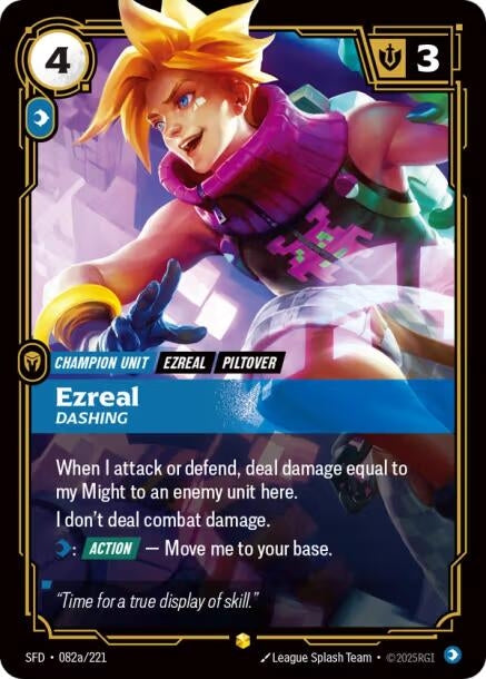 Image for Ezreal, Dashing (Alternate Art) (082a/221) (SFD) - Riftbound: League of Legends Trading Card Game