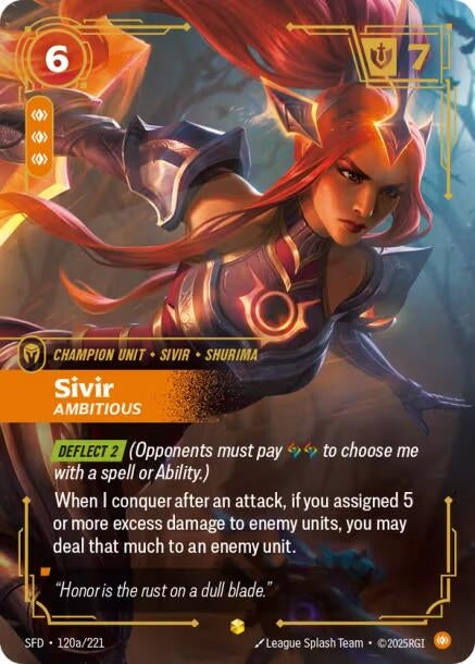 Image for Sivir, Ambitious (Alternate Art) (120a/221) (SFD) - Riftbound: League of Legends Trading Card Game