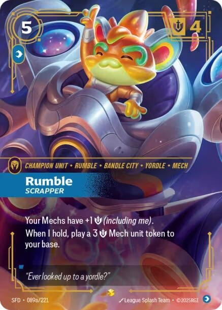 Image for Rumble, Scrapper (Alternate Art) (089a/221) (SFD) - Riftbound: League of Legends Trading Card Game
