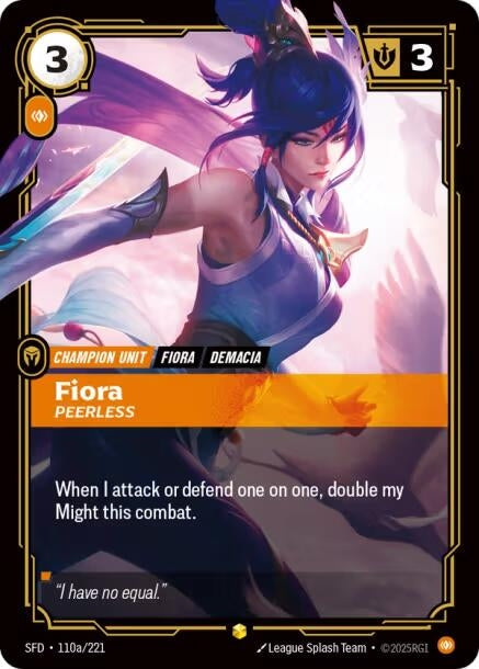 Image for Fiora, Peerless (Alternate Art) (110a/221) (SFD) - Riftbound: League of Legends Trading Card Game