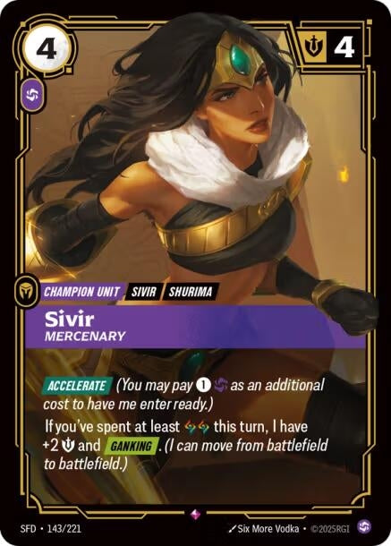 Image for Sivir, Mercenary (143/221) (SFD) - Riftbound: League of Legends Trading Card Game