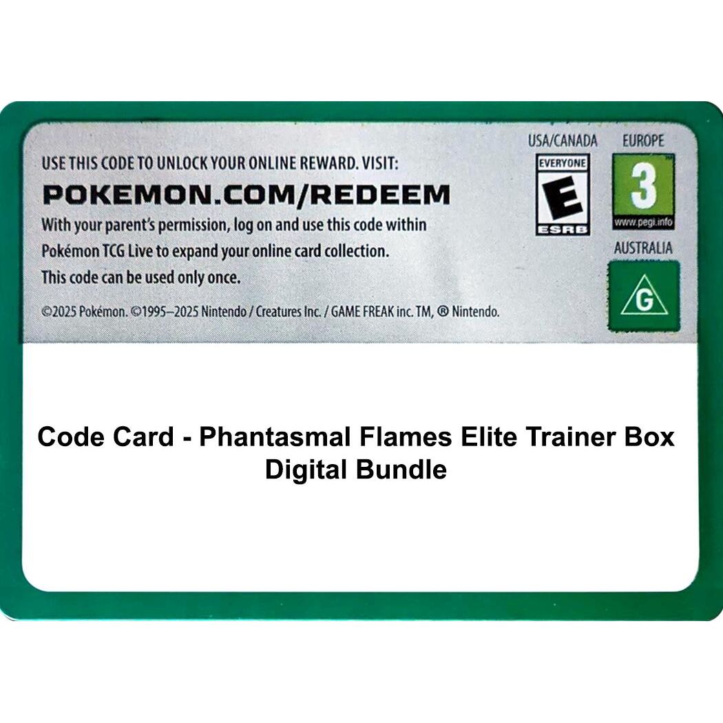 Image for Code Card - Phantasmal Flames Elite Trainer Box Digital Bundle (PFL) - Pokemon