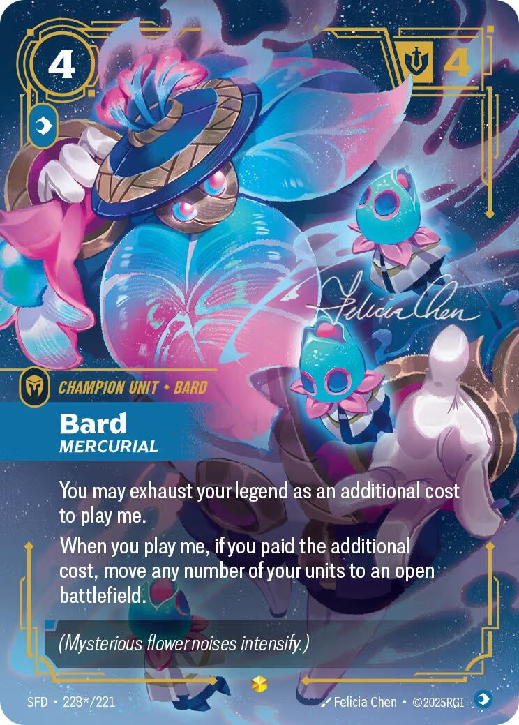 Image for Bard, Mercurial (Signature) (228*/221) (SFD) - Riftbound: League of Legends Trading Card Game