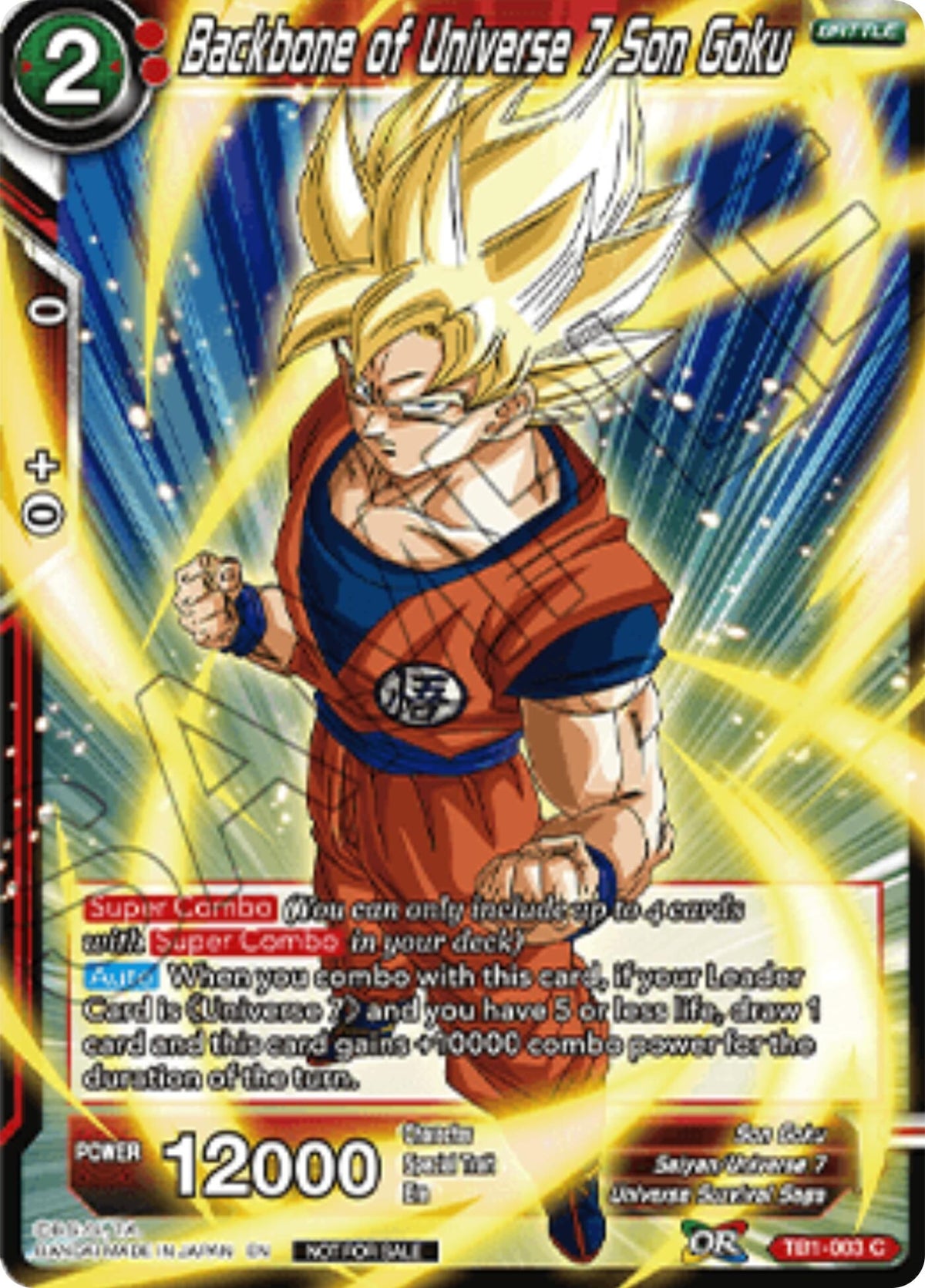 Image for Backbone of Universe 7 Son Goku (Championship 2025 Finals Pack) (TB1-003) (TPR) - Dragon Ball Super: Masters